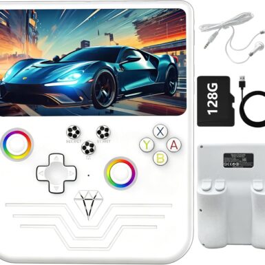 R60MAX Retro Handheld Gaming Console, 6.0-Inch HD IPS Screen, 6000mAh Battery, 40000+ Classic Games Pre-Installed, Save/Load State, Linux OS, Gift for Gamers (White 128GB)